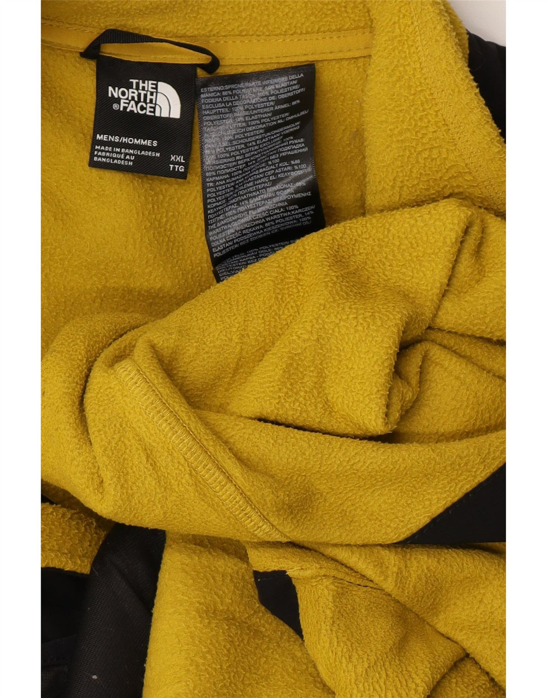THE NORTH FACE Mens Fleece Jacket UK 44 2XL Yellow Colourblock Polyester