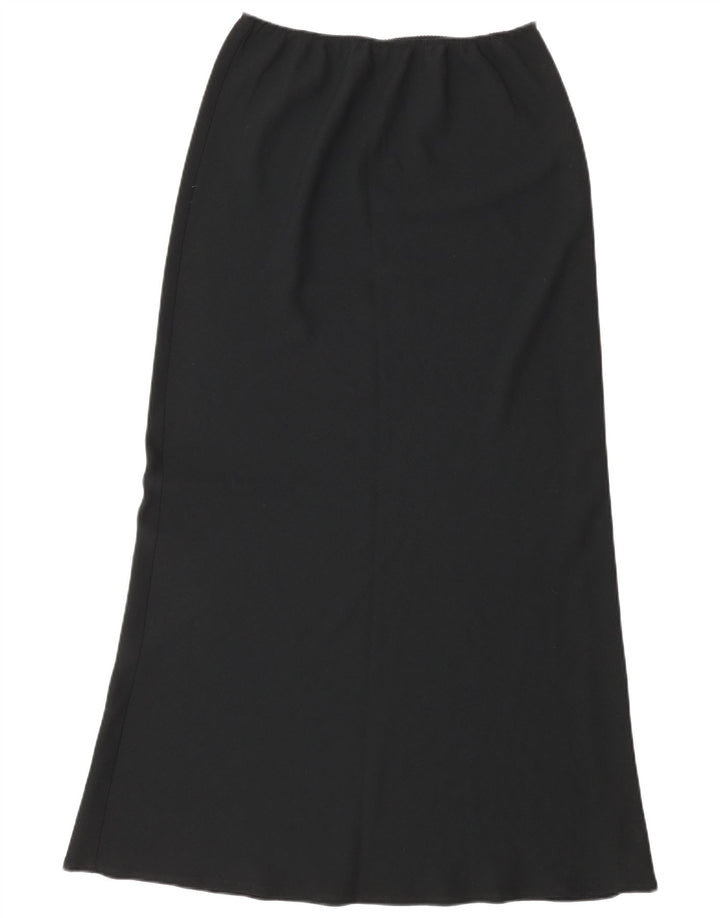 Benetton Womens High Waist Maxi Skirt IT 44 Medium W26 Black Polyester