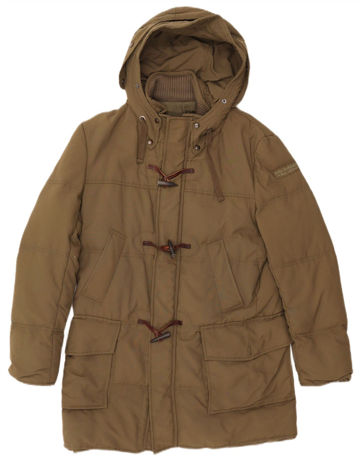 JOHN ASHFIELD Mens Hooded Padded Coat UK 36 Small Khaki Nylon