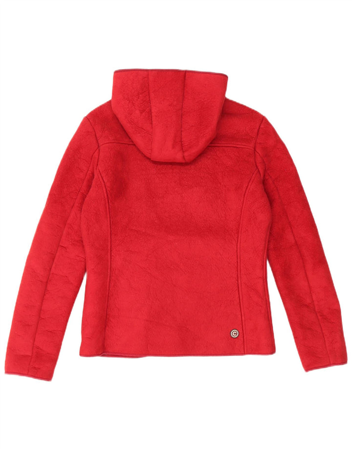 Colmar Womens Hooded Oversized Fleece Jacket IT 42 Small Red Polyester