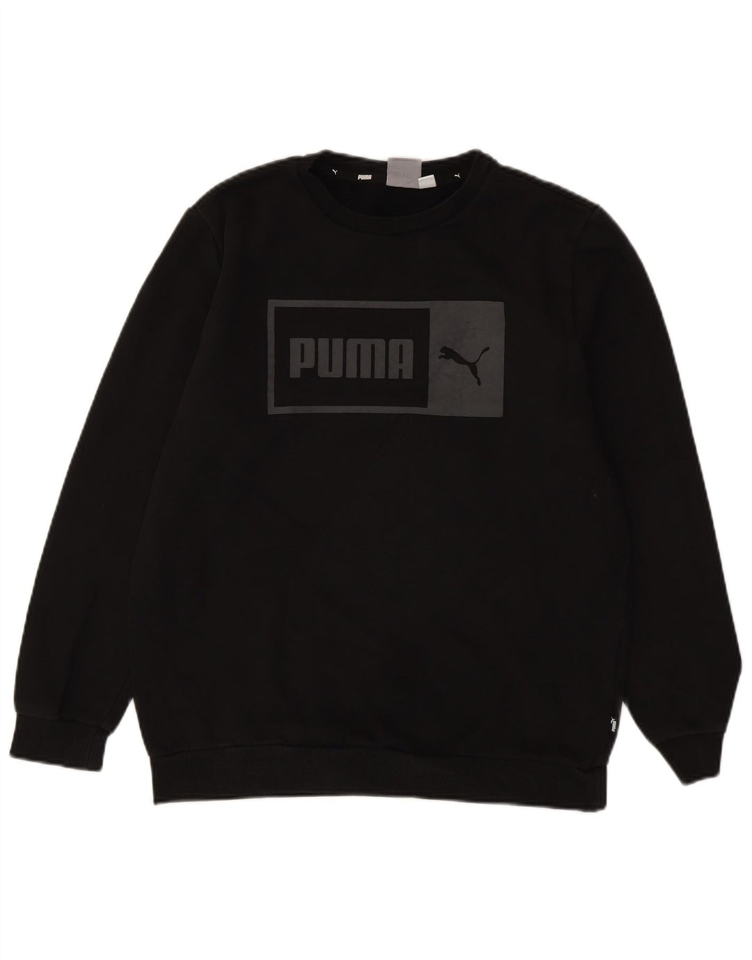 PUMA Mens Graphic Sweatshirt Jumper Medium Black Cotton