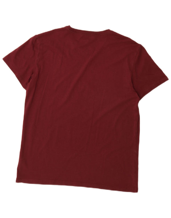 AMERICAN EAGLE Mens Graphic T-Shirt Top Medium Burgundy Cotton