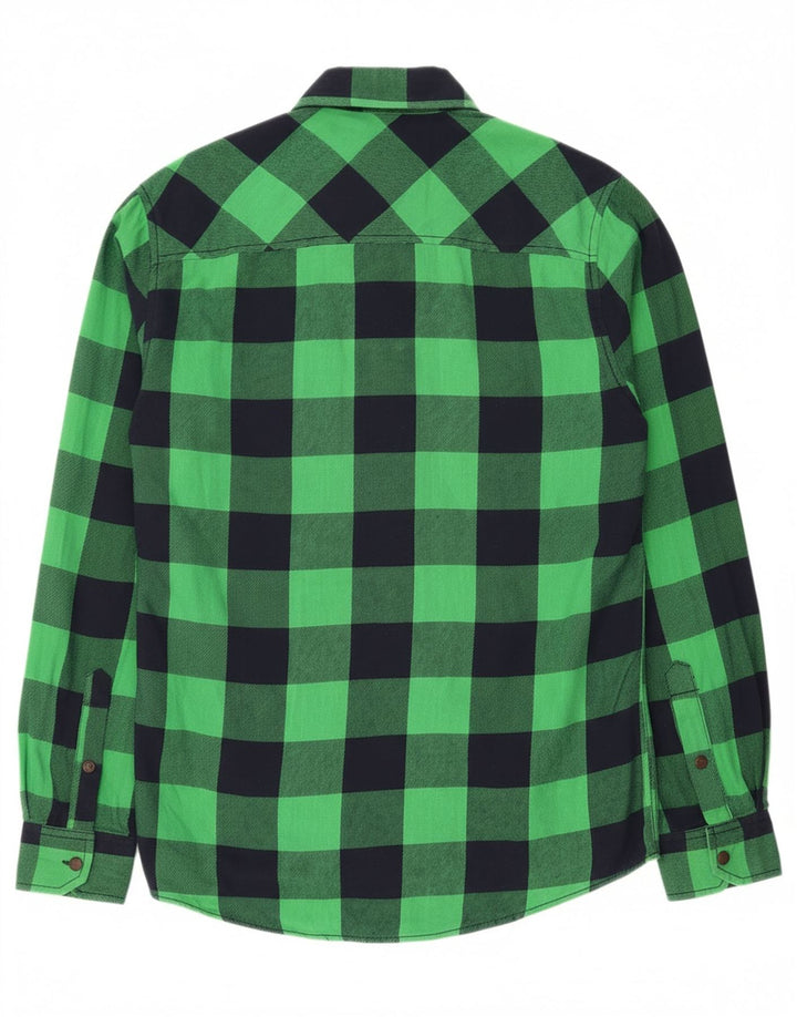 JNCO Mens Flannel Shirt Small Green Gingham Cotton Classic
