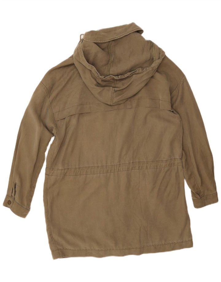 Zara Womens Hooded Oversized Parka Jacket UK 14 Medium Khaki