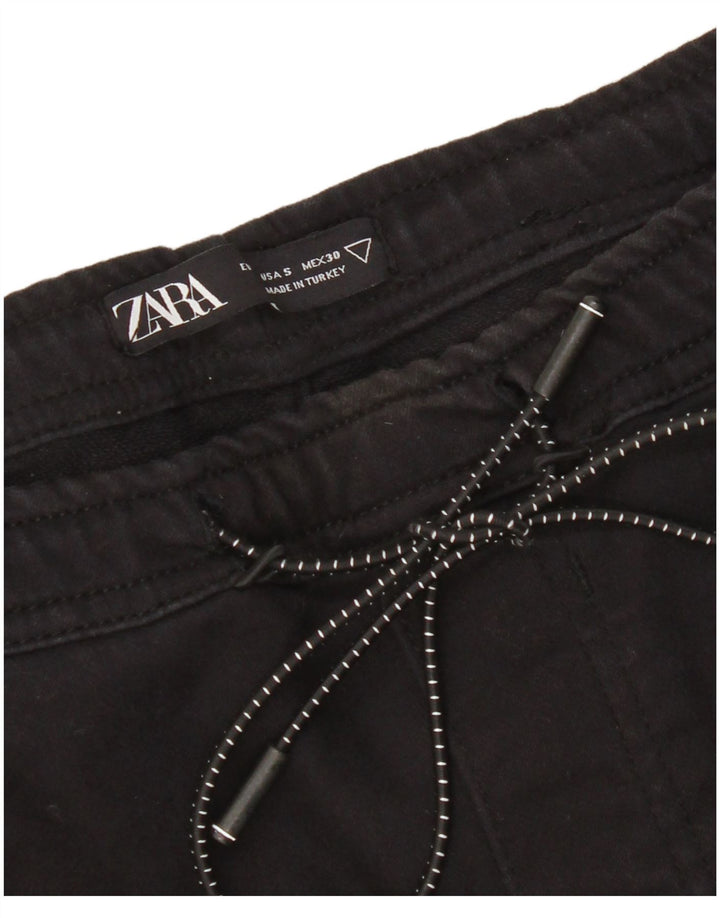 Zara Womens Cargo Tracksuit Trousers UK 8 Small Black