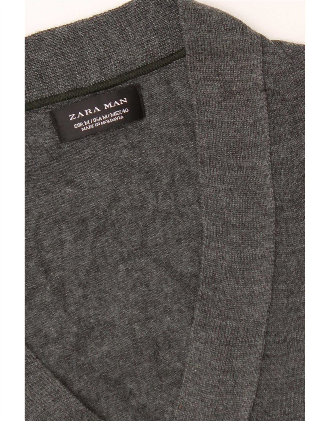 Zara Mens Cardigan Sweater Medium Grey