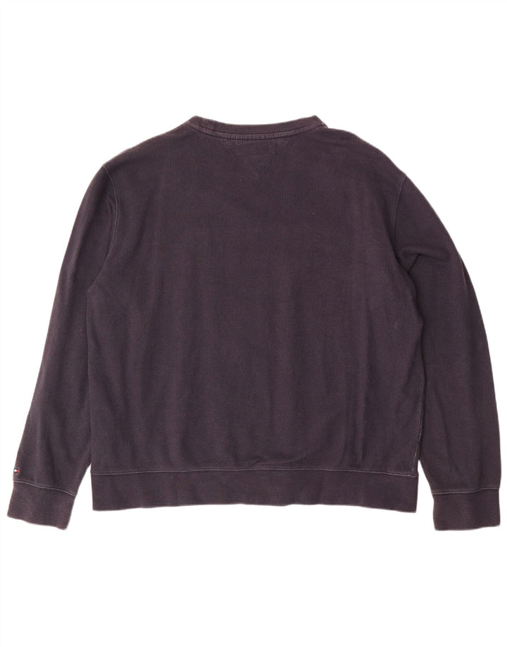 TOMMY HILFIGER Mens Graphic Sweatshirt Jumper 2XL Navy Blue Cotton