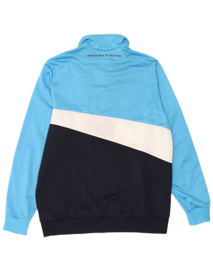 ADIDAS Boys Tracksuit Top Jacket 15-16 Years Blue Colourblock Polyester