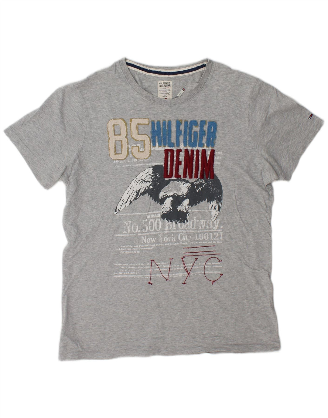 Tommy Hilfiger Mens Graphic T-Shirt Top Large Grey