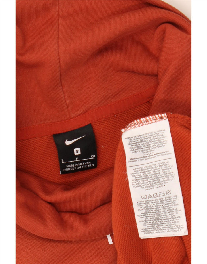 Nike Womens Graphic Roll Neck Sweatshirt Jumper UK 10 Small Orange Cotton