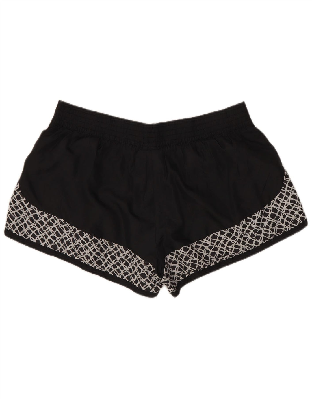 NIKE Womens Sport Shorts UK 14 Large  Black Geometric Polyester