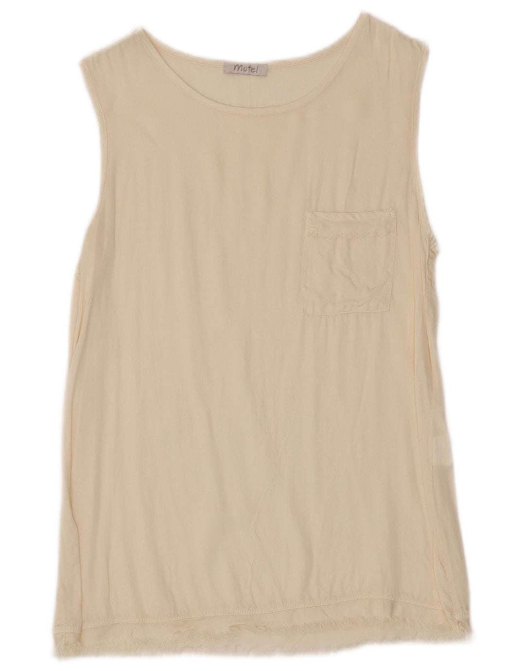 Motel Womens Vest Top UK 10 Small Beige Viscose
