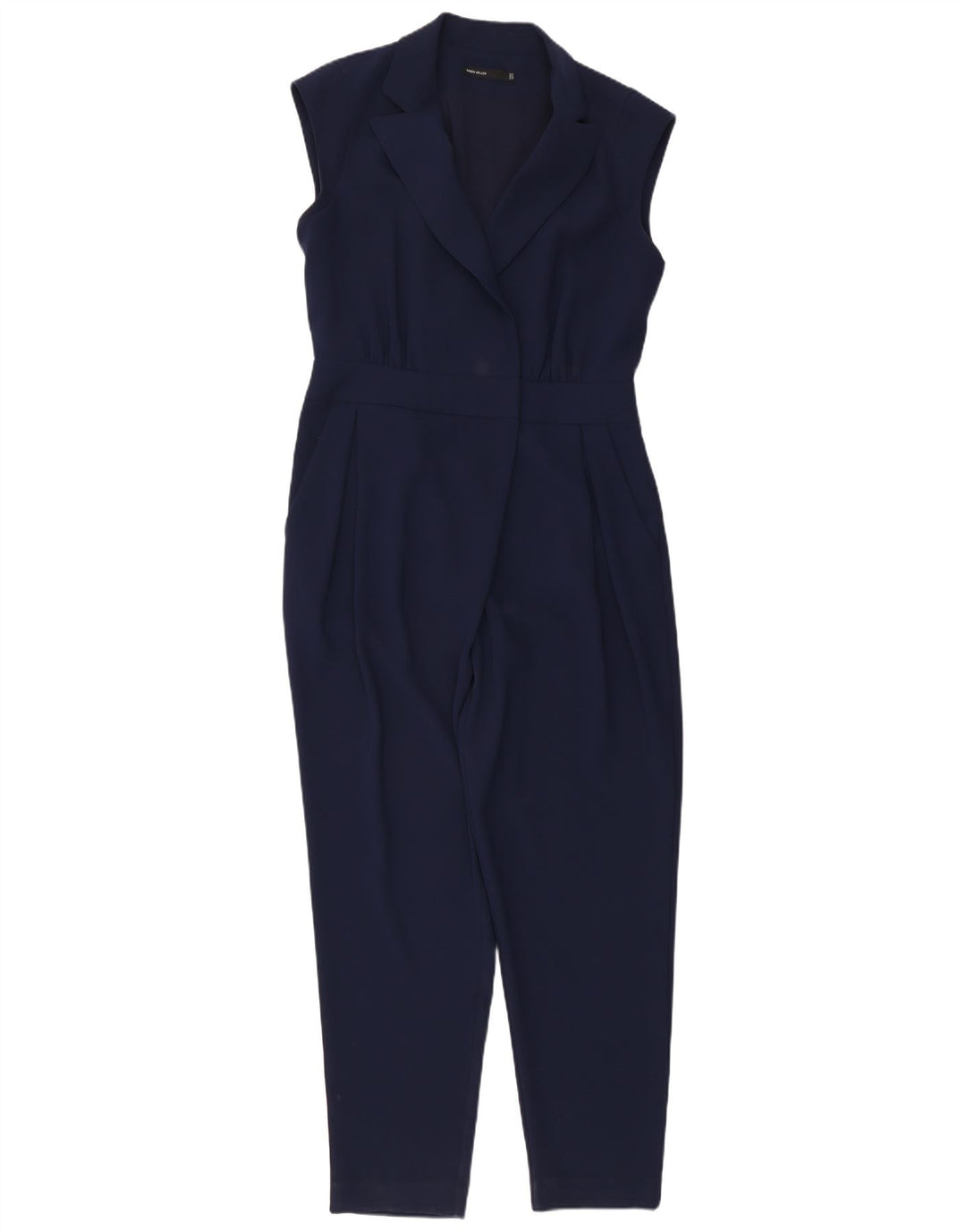 KAREN MILLEN Womens Sleeveless Jumpsuit UK 14 Large Navy Blue Polyester