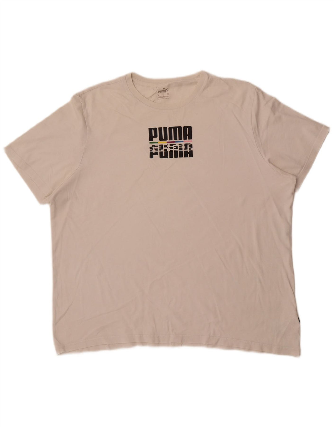 Puma Mens Graphic T-Shirt Top XL White Cotton
