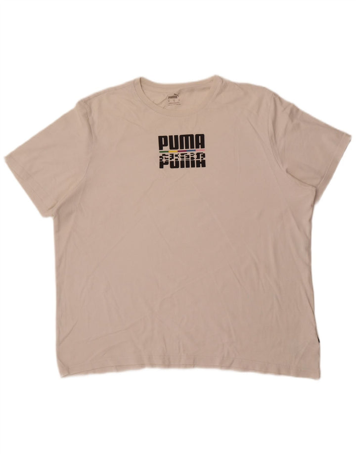 Puma Mens Graphic T-Shirt Top XL White Cotton