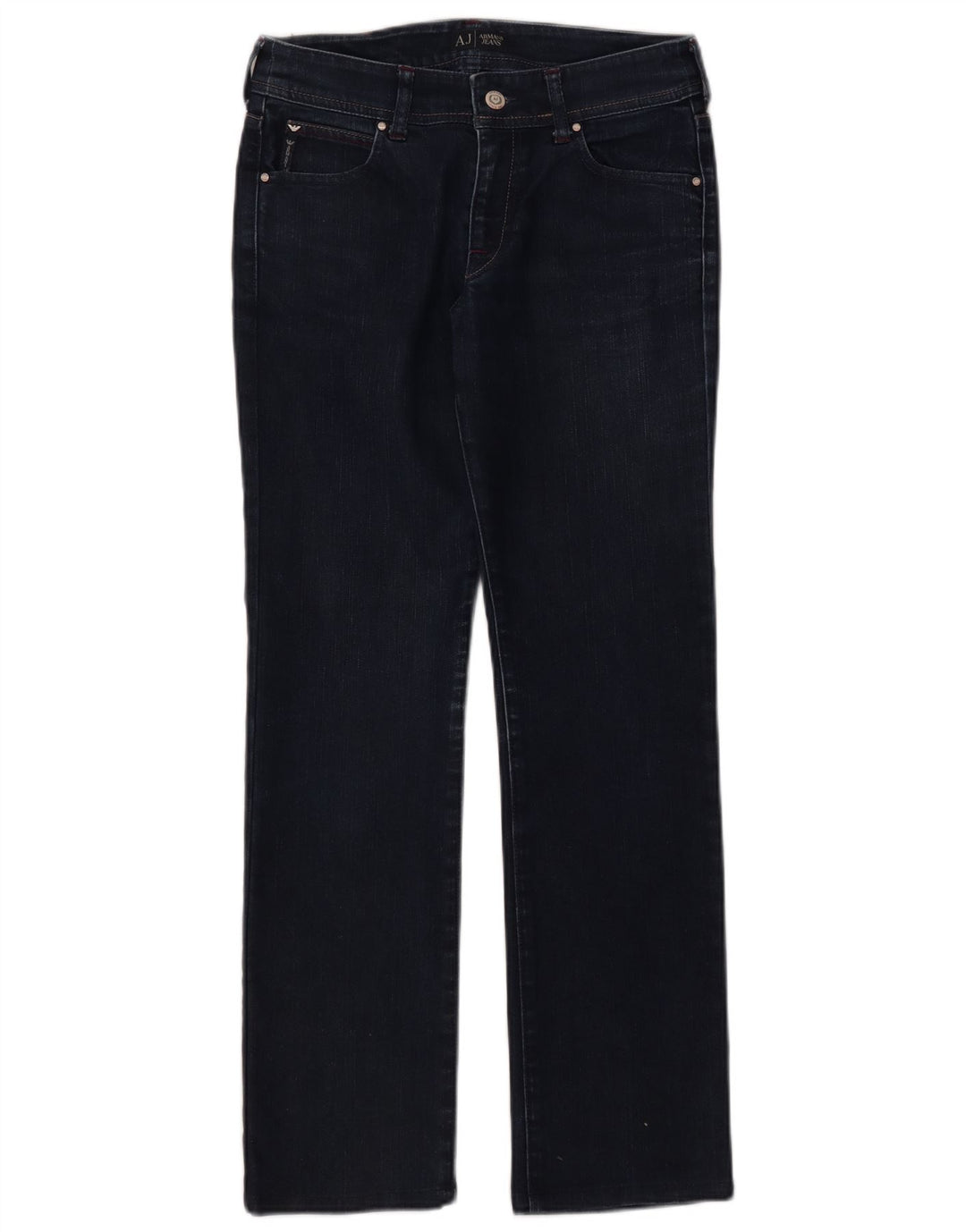 ARMANI Womens Straight Jeans W27 L28 Navy Blue
