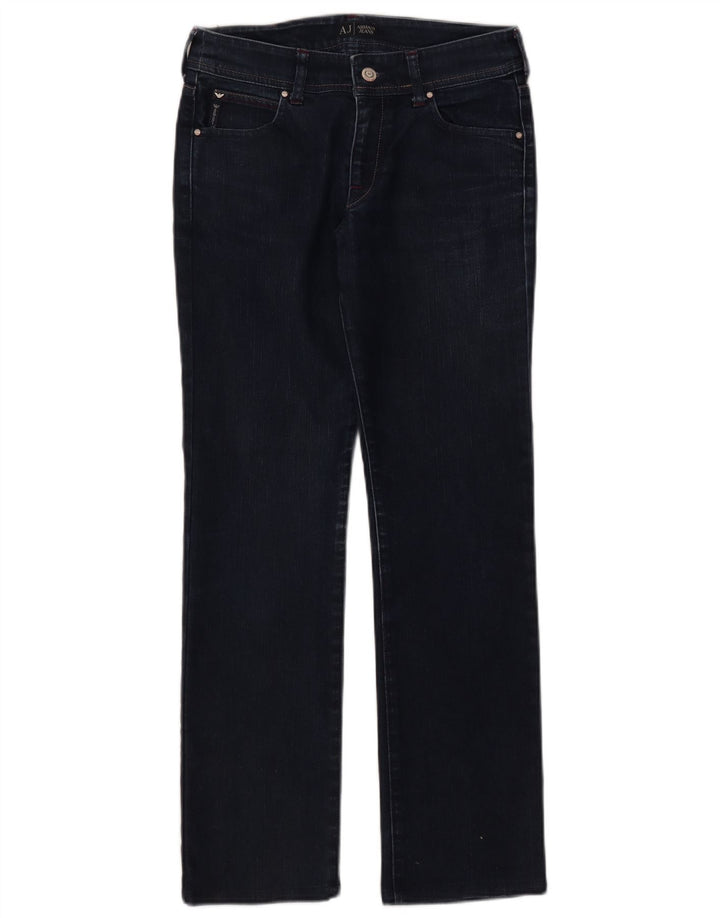 ARMANI Womens Straight Jeans W27 L28 Navy Blue