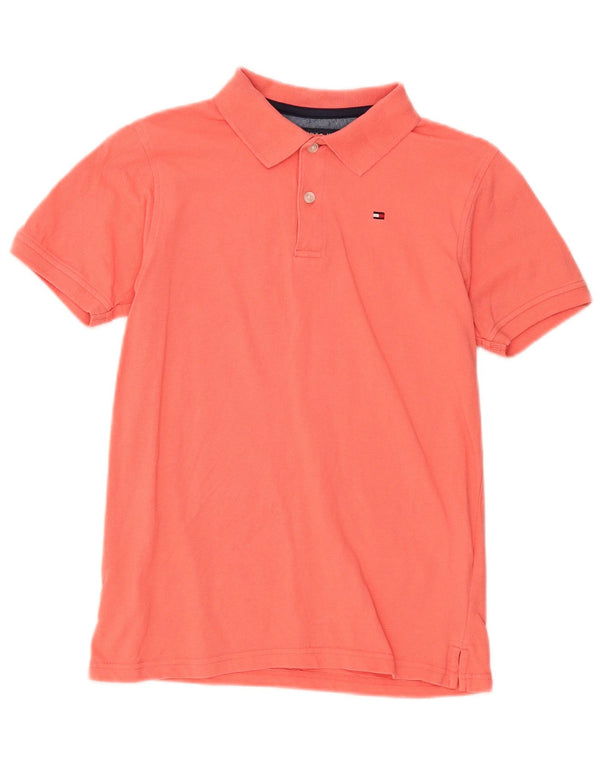 Tommy Hilfiger Boys Polo Shirt 15-16 Years Large Orange Cotton