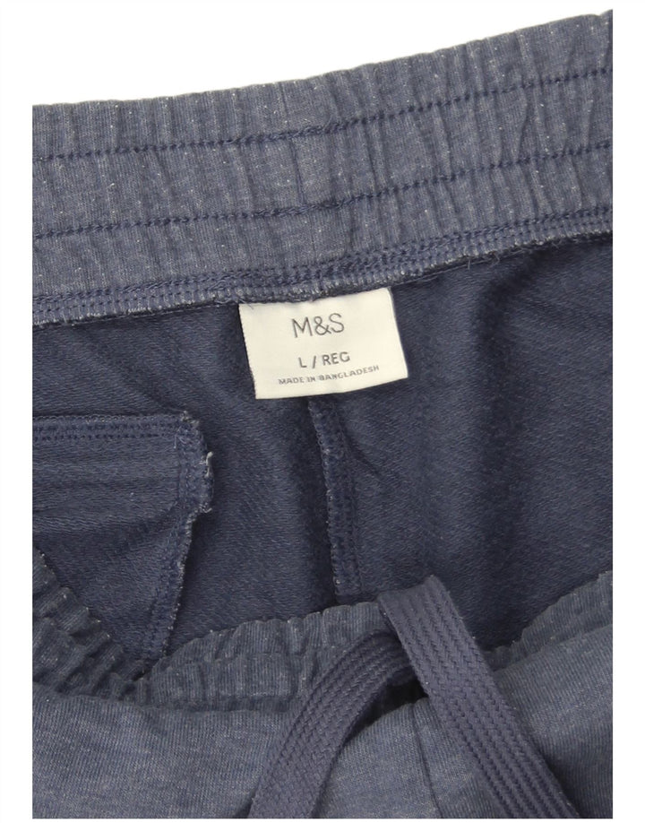Marks & Spencer Mens Tracksuit Trousers Large  Navy Blue Cotton