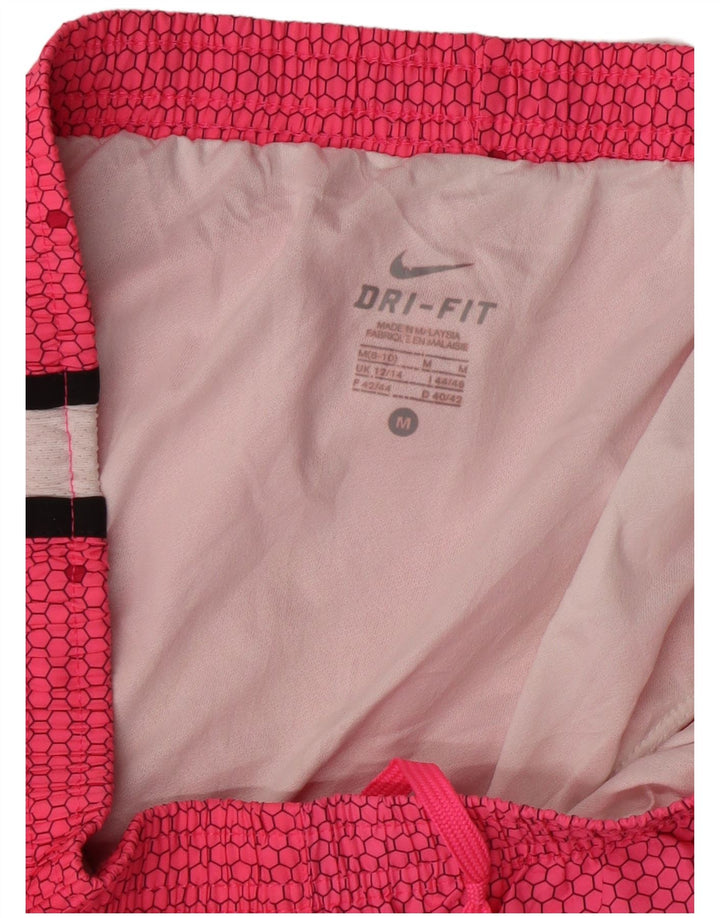 NIKE Womens Dri Fit Sport Shorts UK 12/14 Medium Pink Colourblock