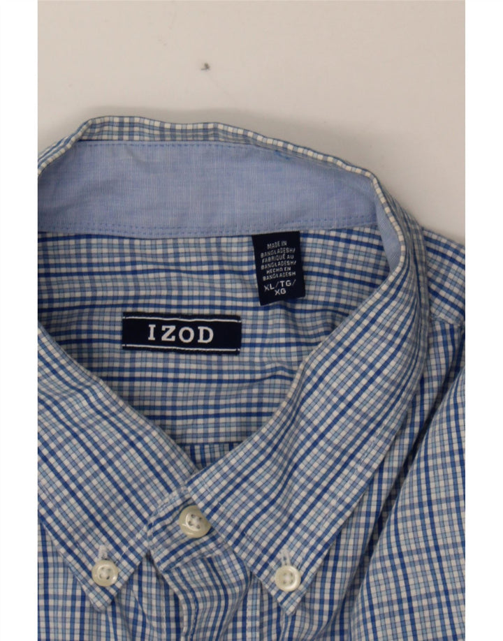 IZOD Mens Big & Tall Shirt XL Blue Check Cotton Vintage Izod and Second-Hand Izod from Messina Hembry 
