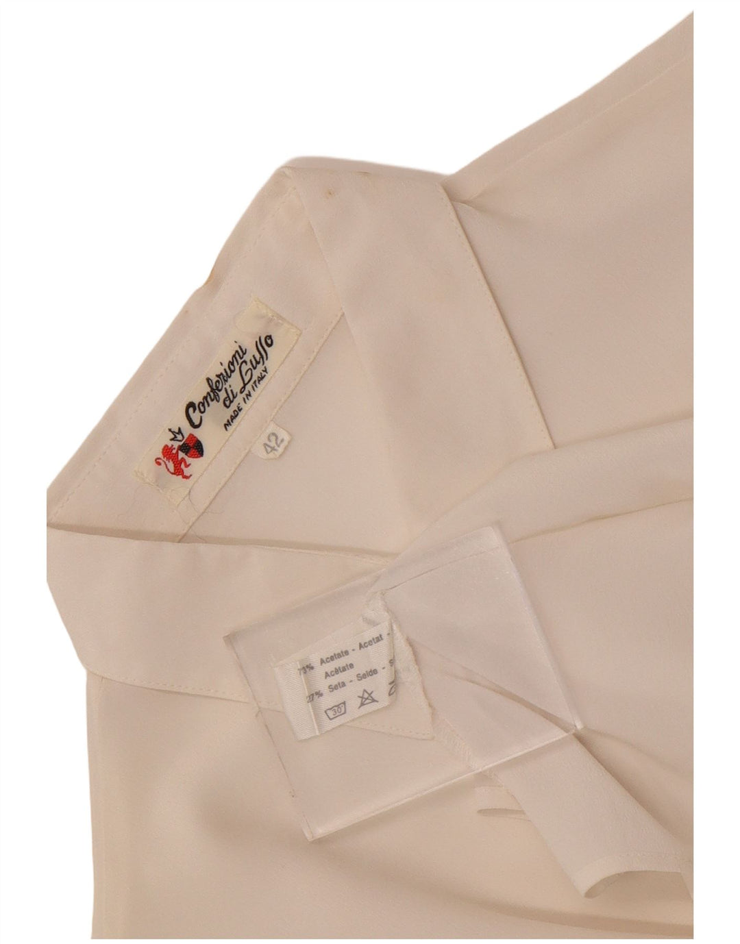 Confezioni Di Lusso Womens Shirt IT 42 Medium White Acetate