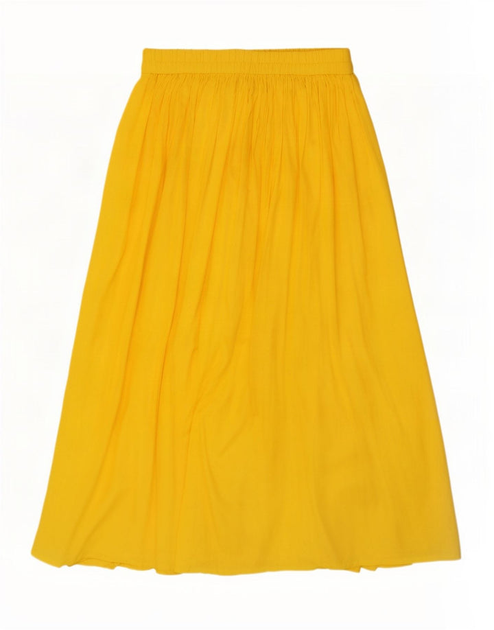 Benetton Womens Maxi Skirt Medium W32 Yellow Viscose
