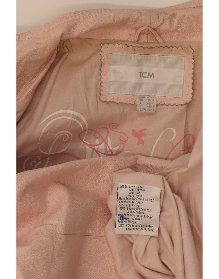 TCM Womens Leather Jacket UK 14/16 Large Pink