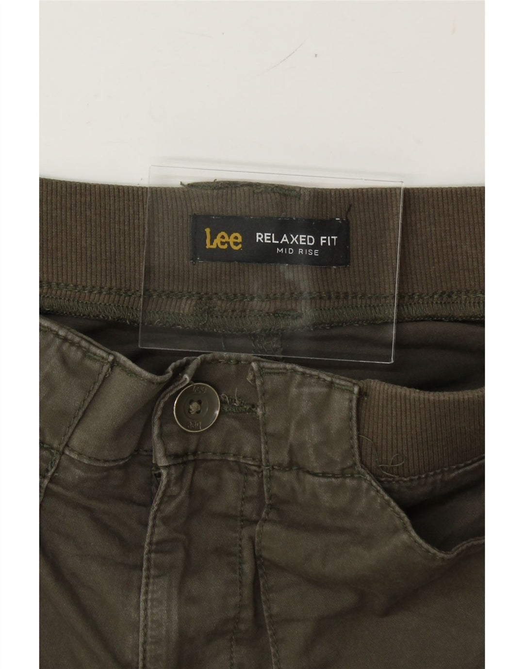 LEE Womens Mid Rise Chino Shorts W32 Large Khaki Vintage Lee and Second-Hand Lee from Messina Hembry 