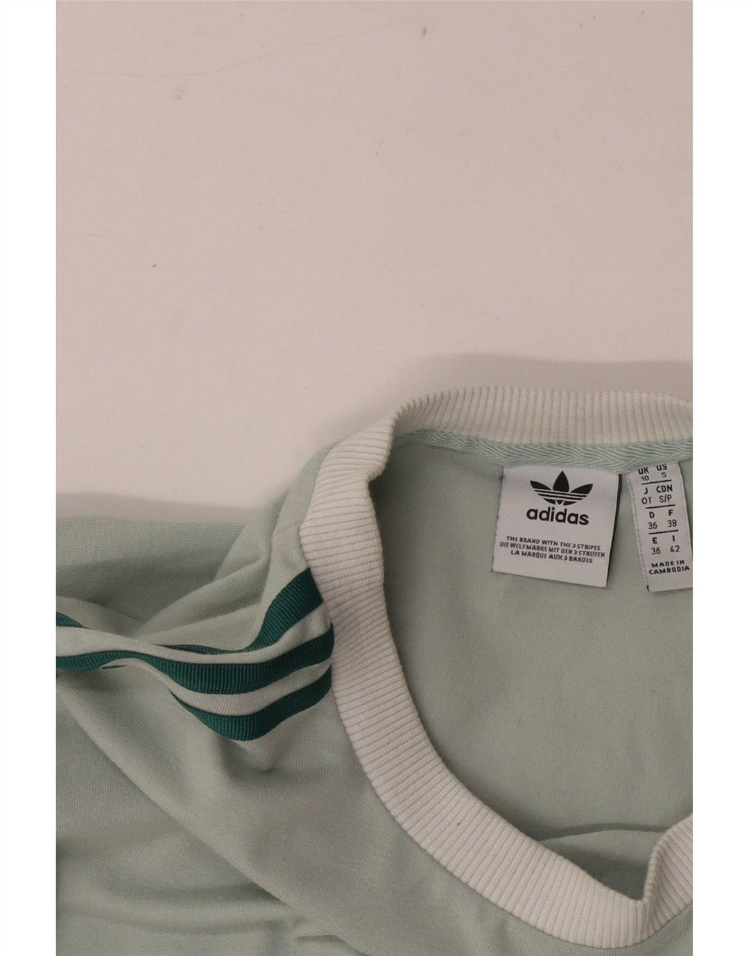 Adidas Womens Top Long Sleeve UK 10 Small Green
