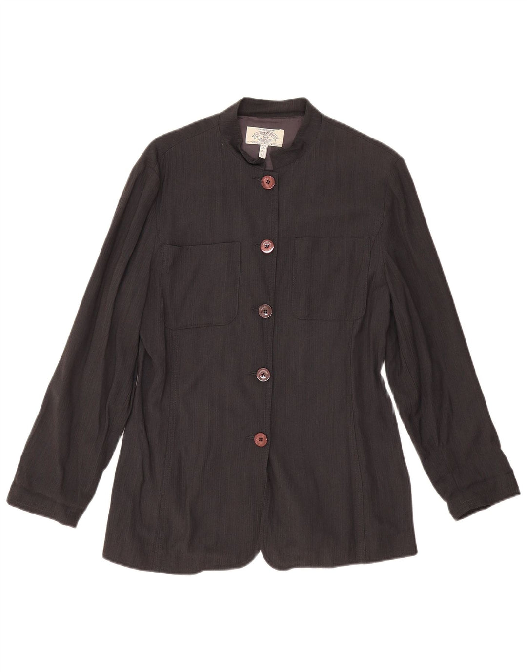 ARMANI JEANS Womens 5 Button Blazer Jacket UK 14 Large Black Viscose