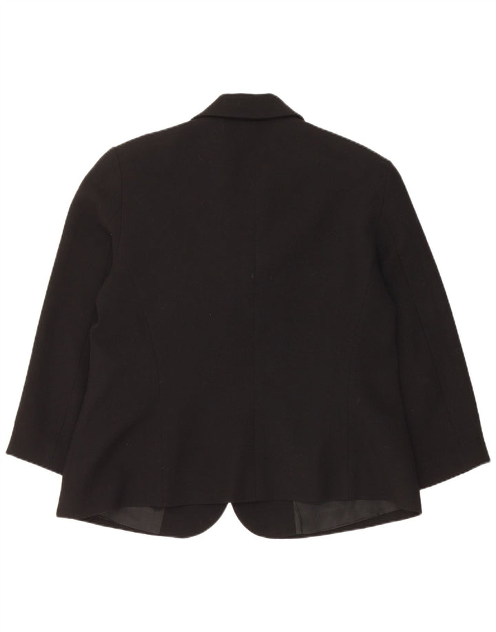Luisa Spagnoli Womens 3 Button Blazer Jacket UK 14 Medium Black Wool