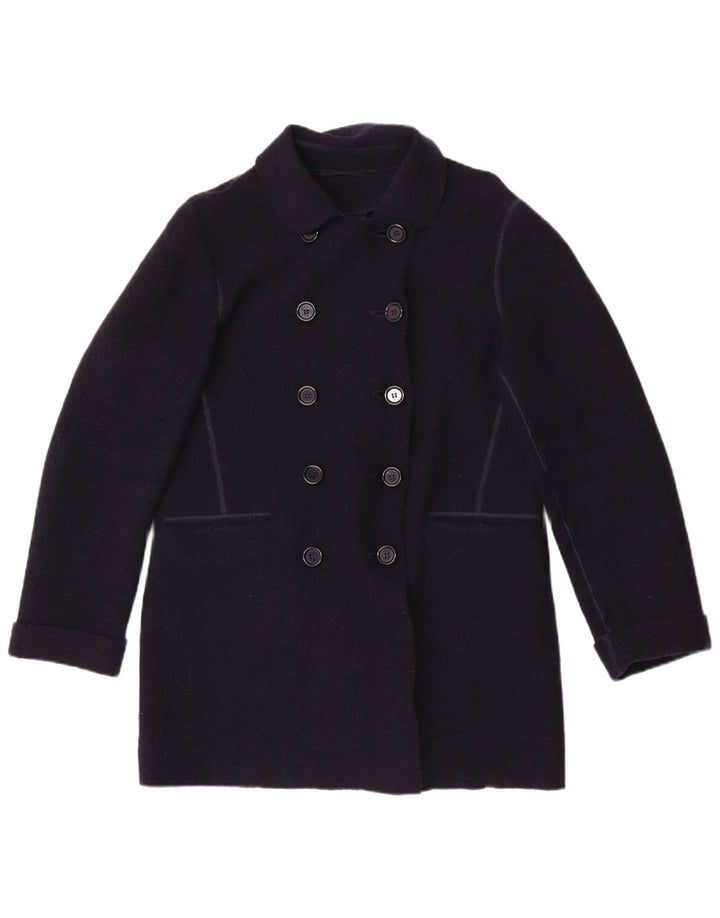 Aspesi Womens Pea Coat IT 42 Medium Navy Blue Wool