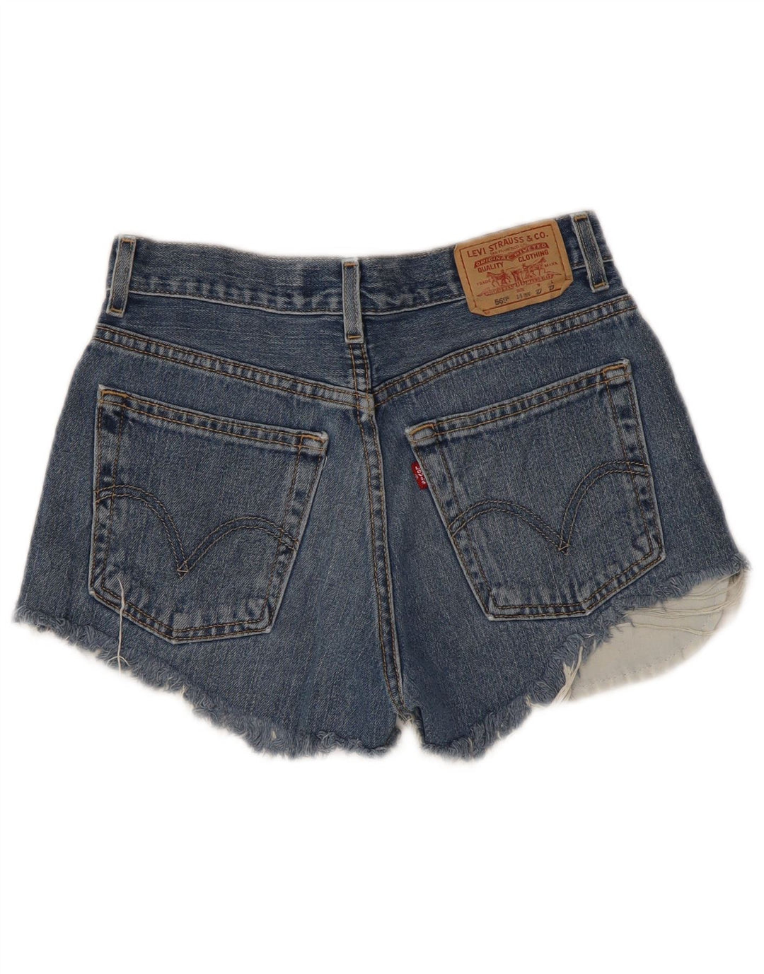 LEVI'S Girls 569 Loose Fit Distressed Denim Shorts 13-14 Years W27  Blue