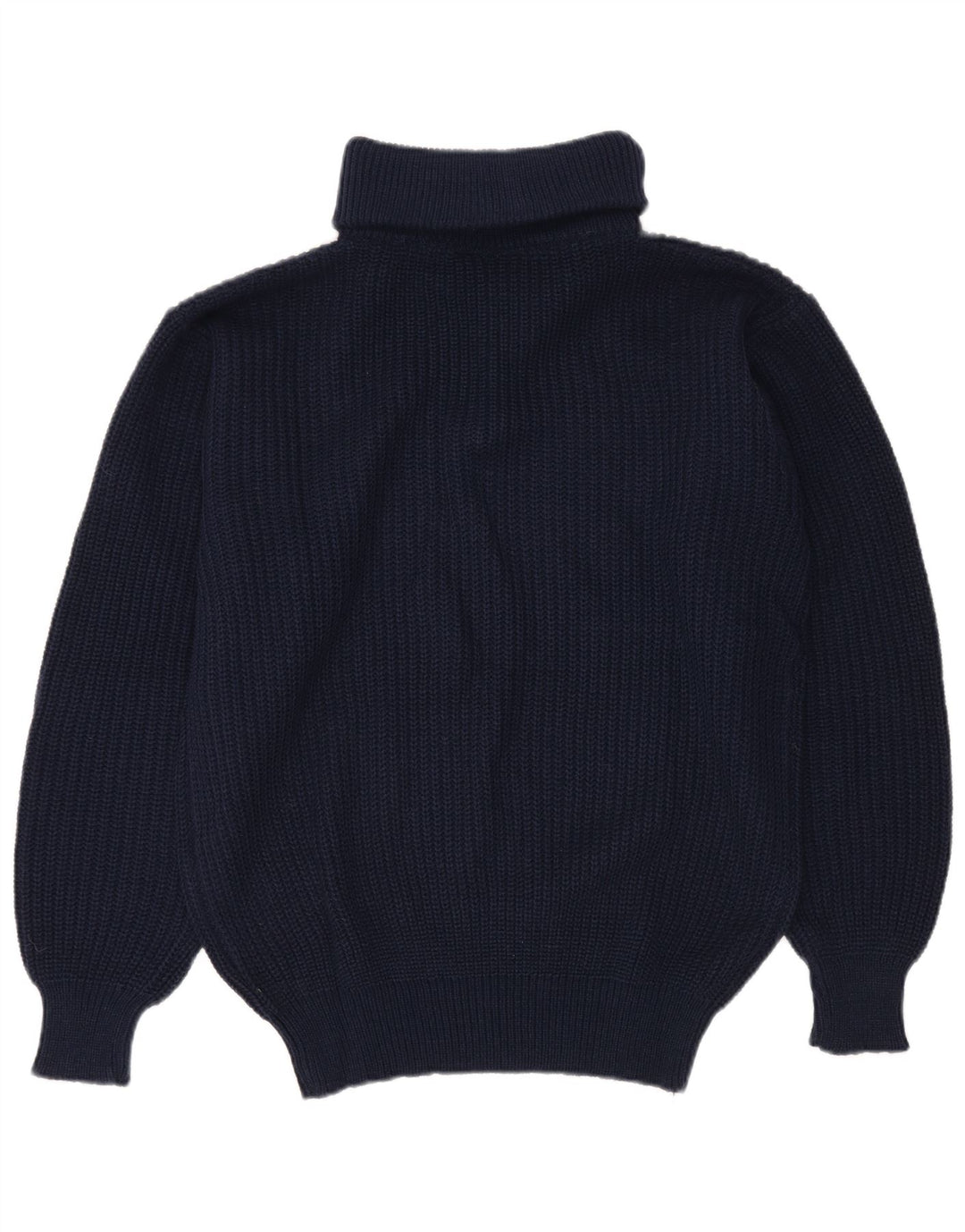 Vintage Mens Zip Neck Jumper Sweater IT 52 Large Navy Blue Polyacrylic