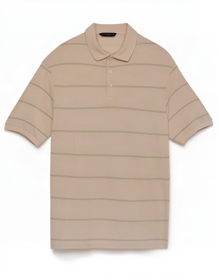 Marks & Spencer Mens Polo Shirt Medium White Striped Cotton