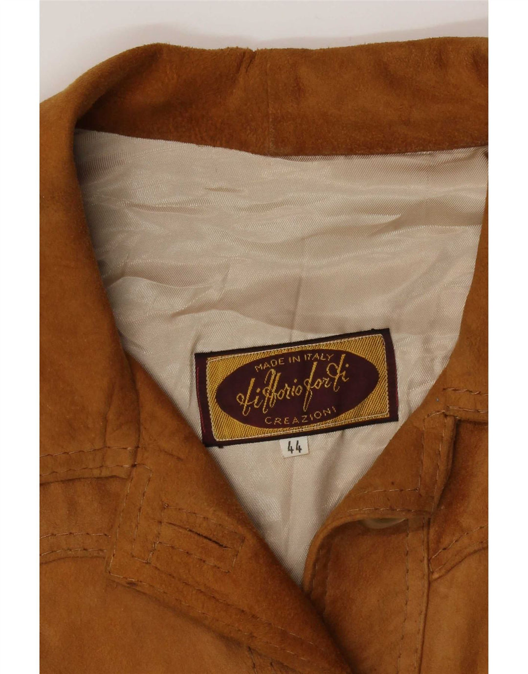 Vintage Womens Suede Bomber Jacket IT 44 Medium Brown Retro
