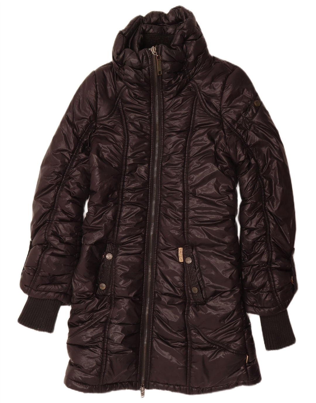 KHUJO Womens Padded Coat UK 12 Medium Black Nylon