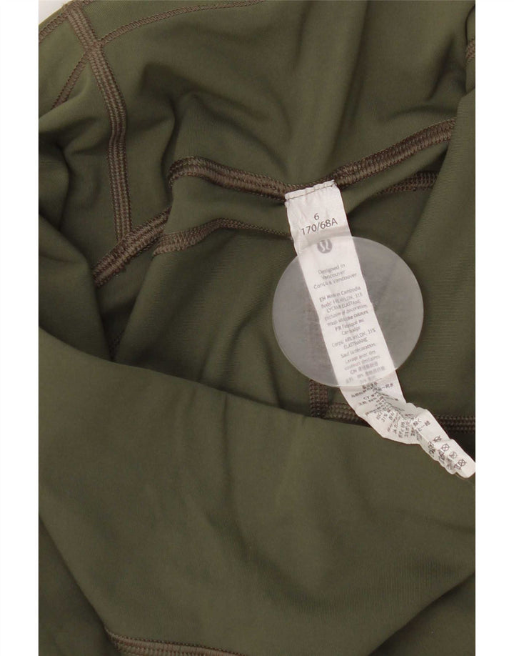 Lululemon Womens Leggings US 6 Medium Green Spotted Nylon