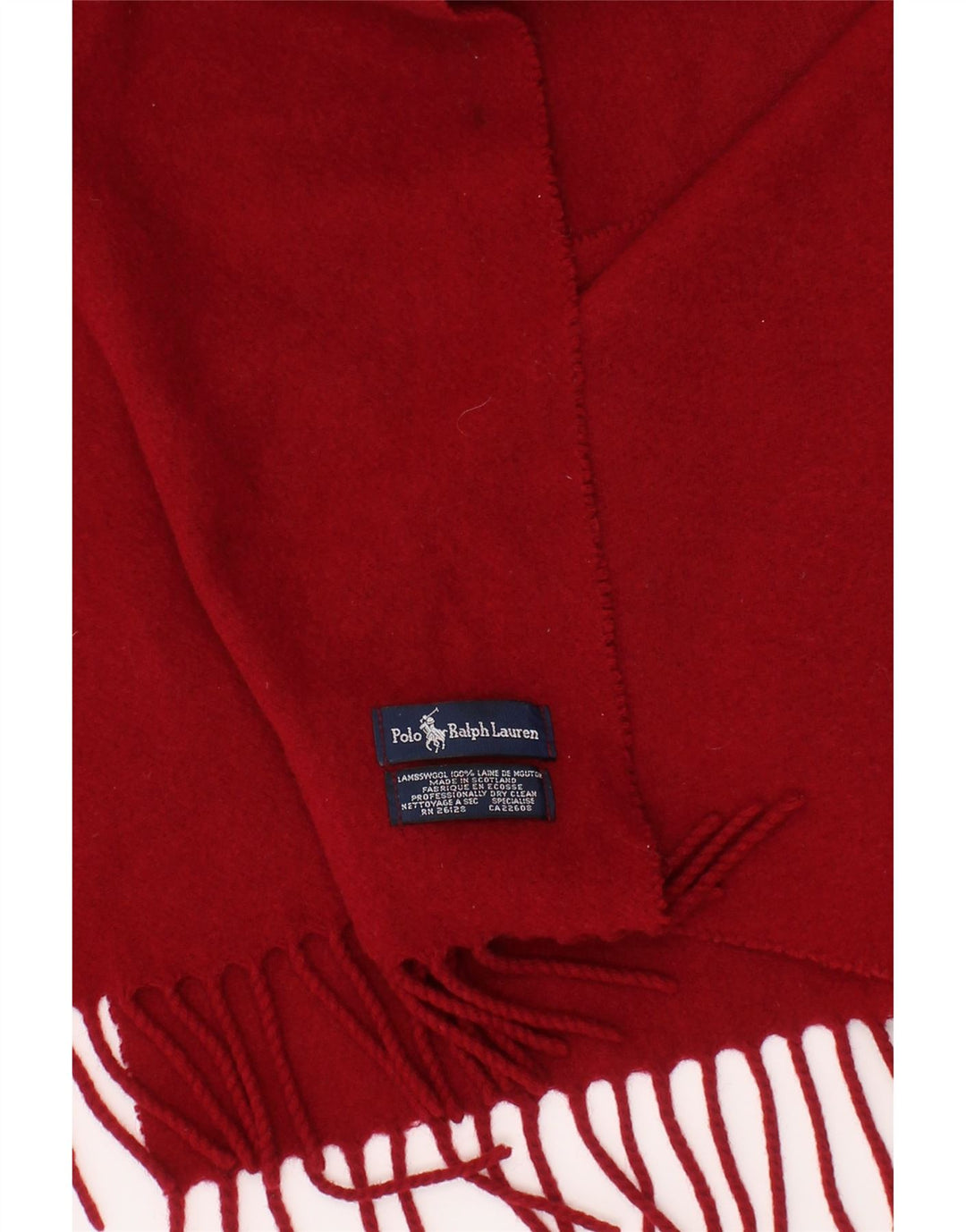 Polo Ralph Lauren Mens Rectangle Scarf One Size Red Wool Classic