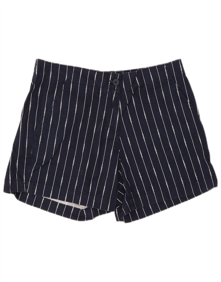 NAUTICA Womens Chino Shorts US 8 Medium W32  Navy Blue Striped Cotton