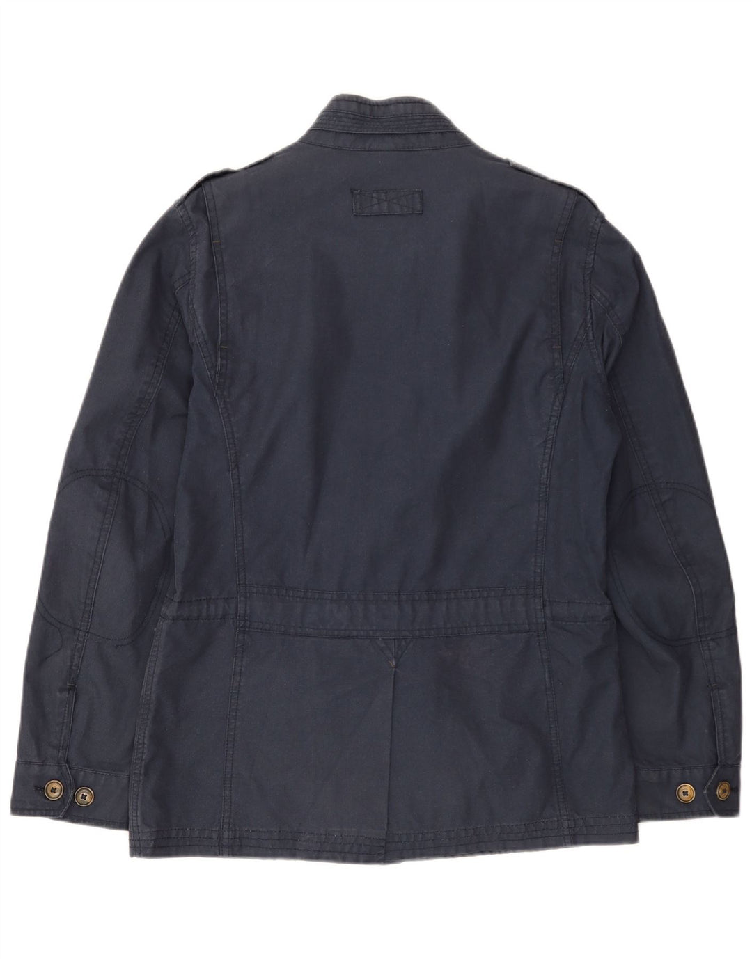 MASSIMO DUTTI Mens Military Jacket UK 36 Small Navy Blue