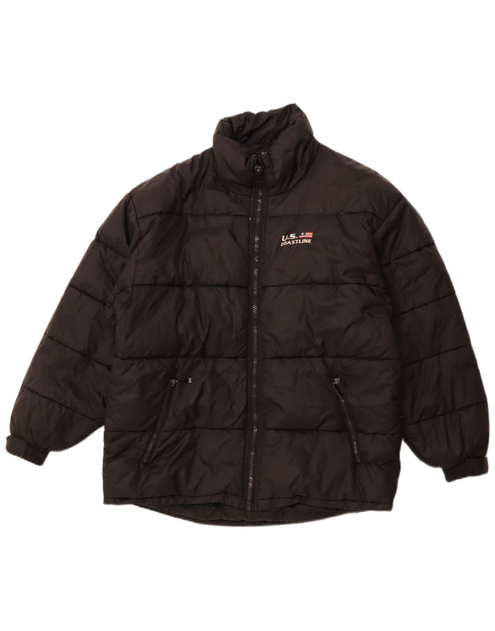 Vintage Mens Padded Jacket UK 42 XL Black Polyester