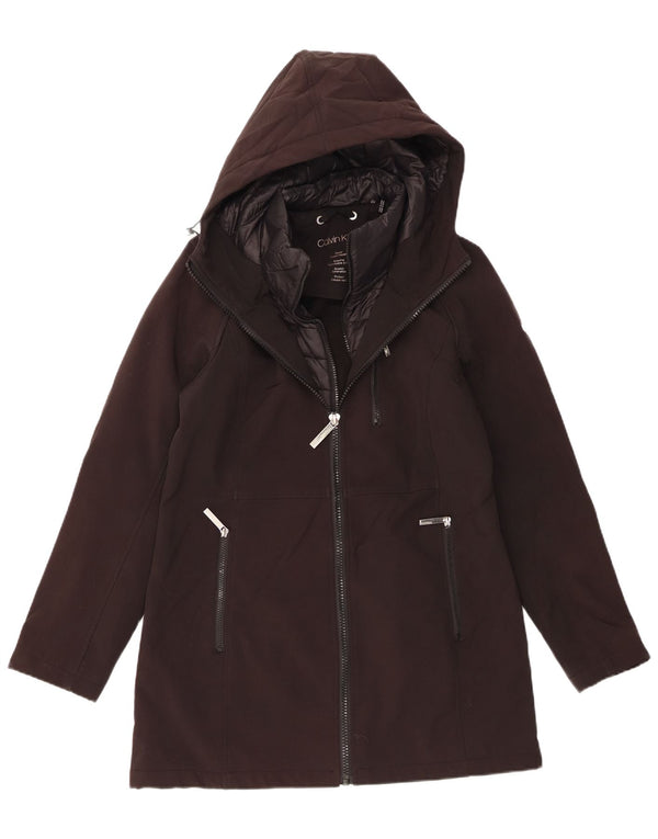 CALVIN KLEIN Womens Hooded Windbreaker Jacket UK 14 Medium Black Polyester