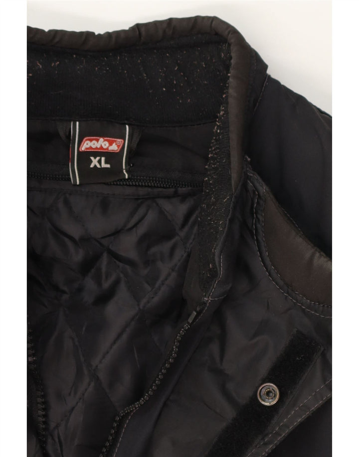 POLO Mens Graphic Racer Jacket UK 42 XL Black Polyester Vintage POLO and Second-Hand POLO from Messina Hembry 