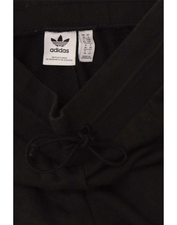 ADIDAS Womens Tracksuit Trousers Joggers UK 10 Small  Black Cotton