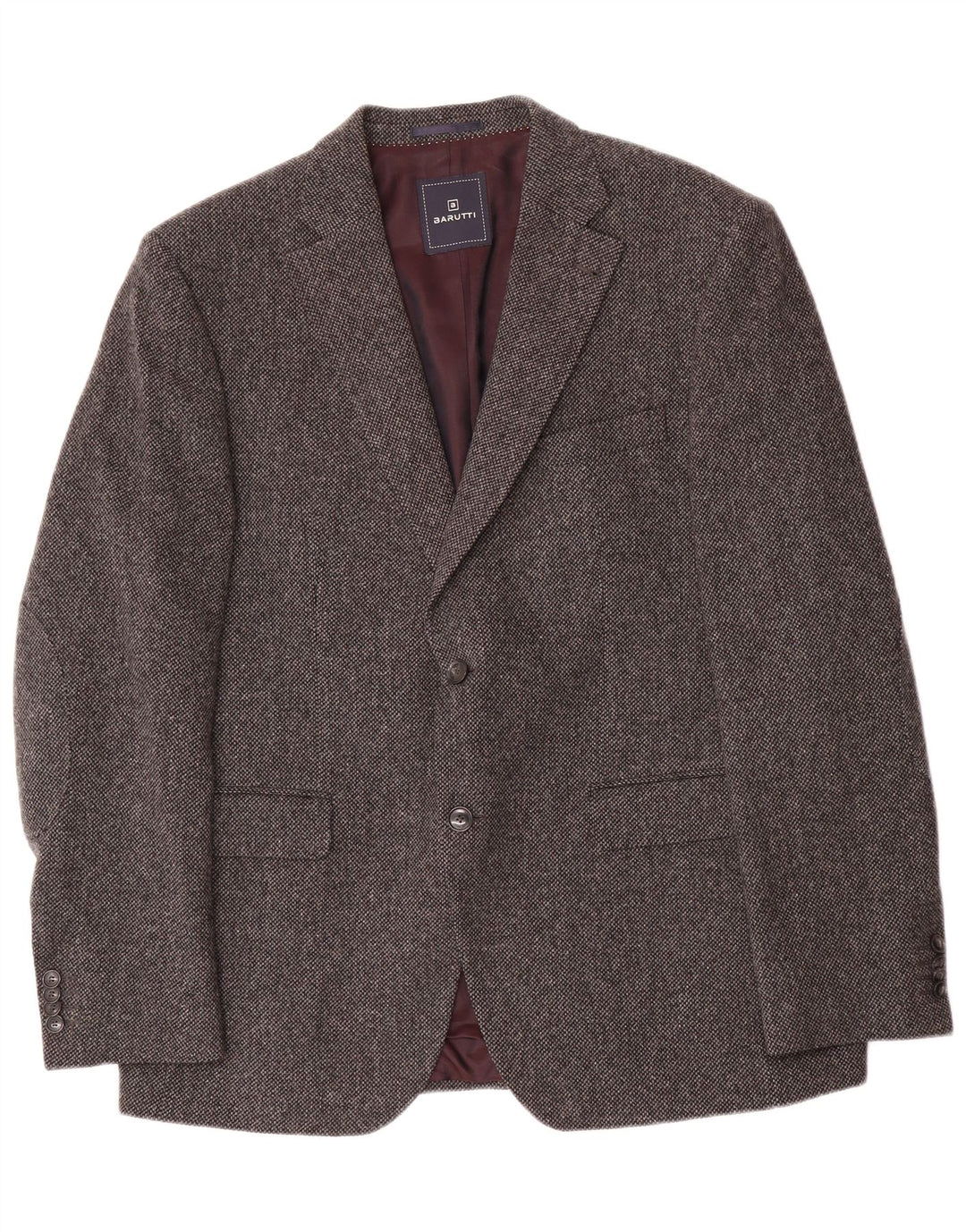 Barutti  Mens 2 Button Blazer Jacket IT 54 2XL Grey Wool