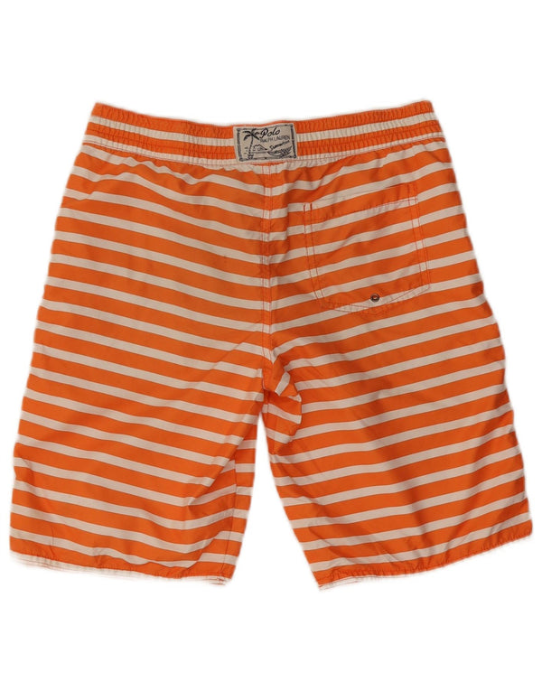 Polo Ralph Lauren Boys Swimming Shorts 10-11 Years Medium Orange Striped