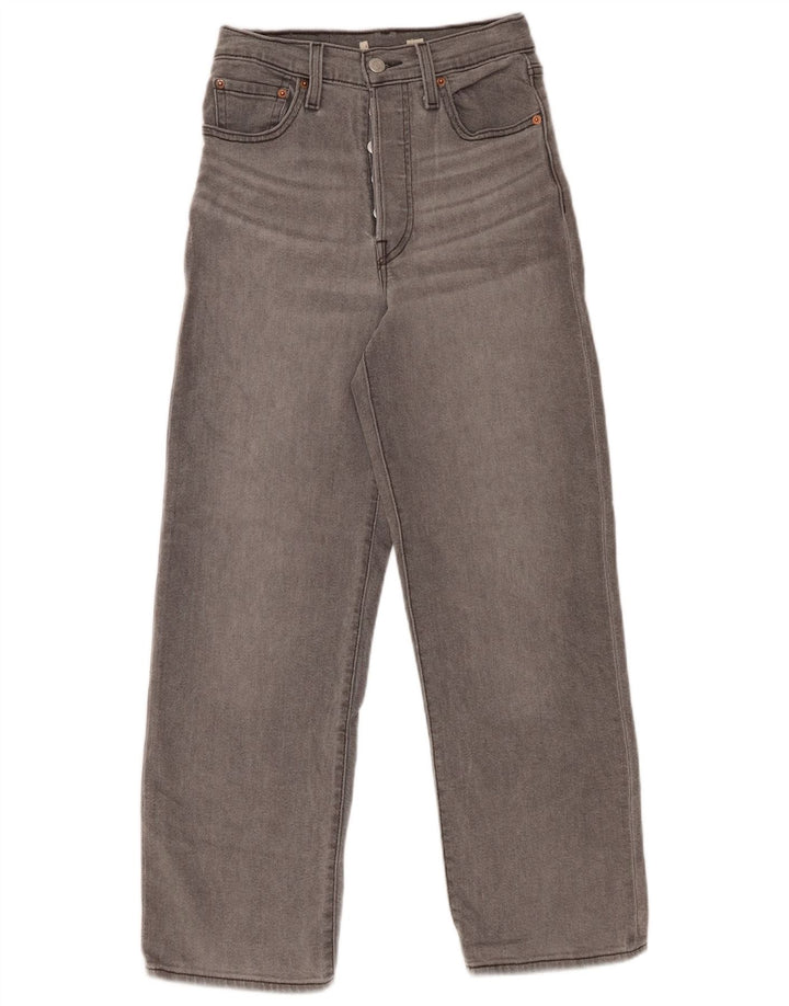 LEVI'S Womens High Waist Wide Leg Jeans W24 L27 Grey