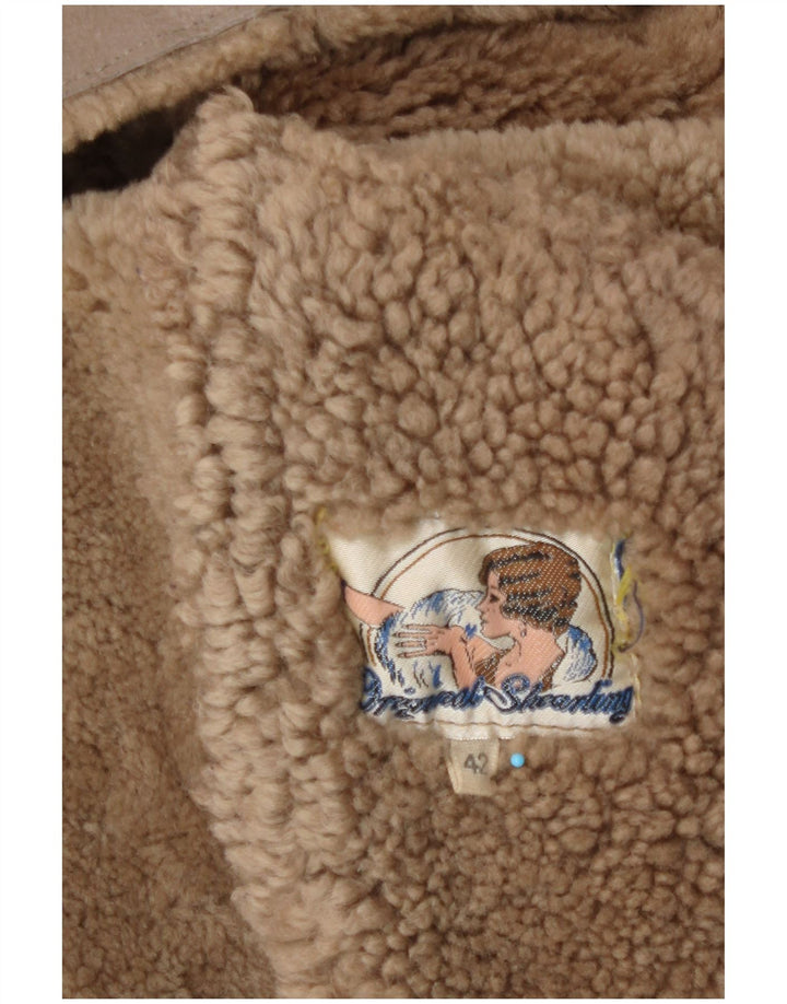 Vintage Womens Shearling Coat IT 42 Medium Beige Shearling